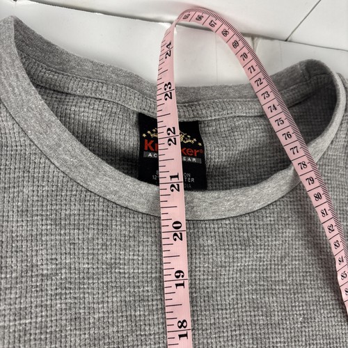 Camicia termica manica lunga Knocker grigio medio waffle maglia strato comodo - Foto 9 di 11