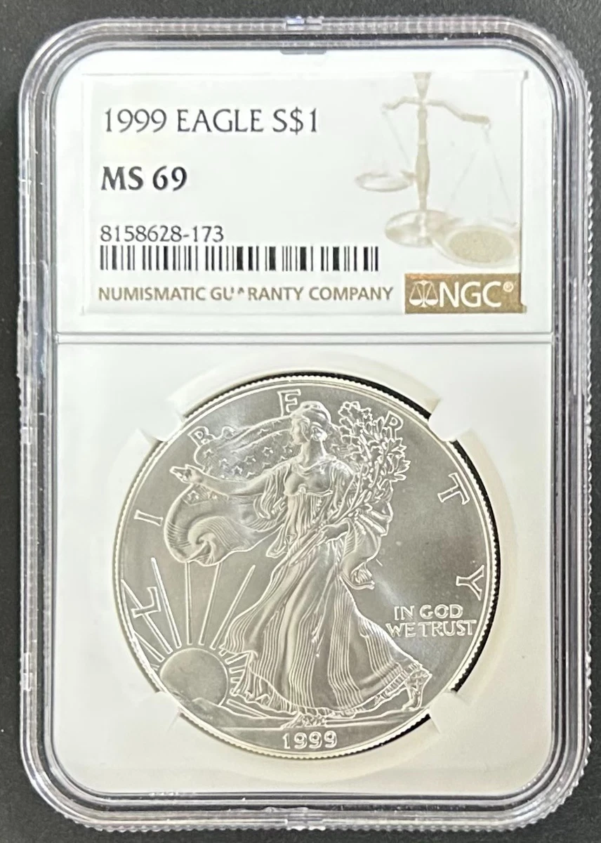 世紀末1999 シルバーイーグル銀貨 MS69 NGC S*）様 世紀末1999