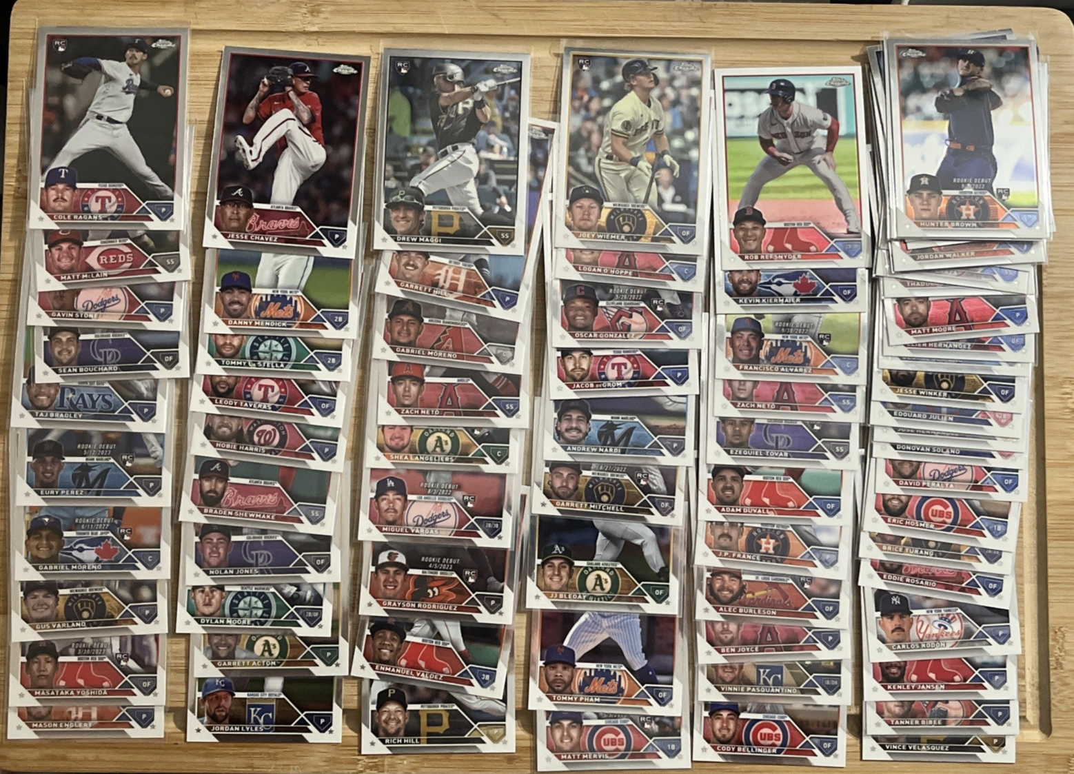 2023 Topps Chrome Update Baseball 73 Card Lot - Base No Duplicates - Rookies