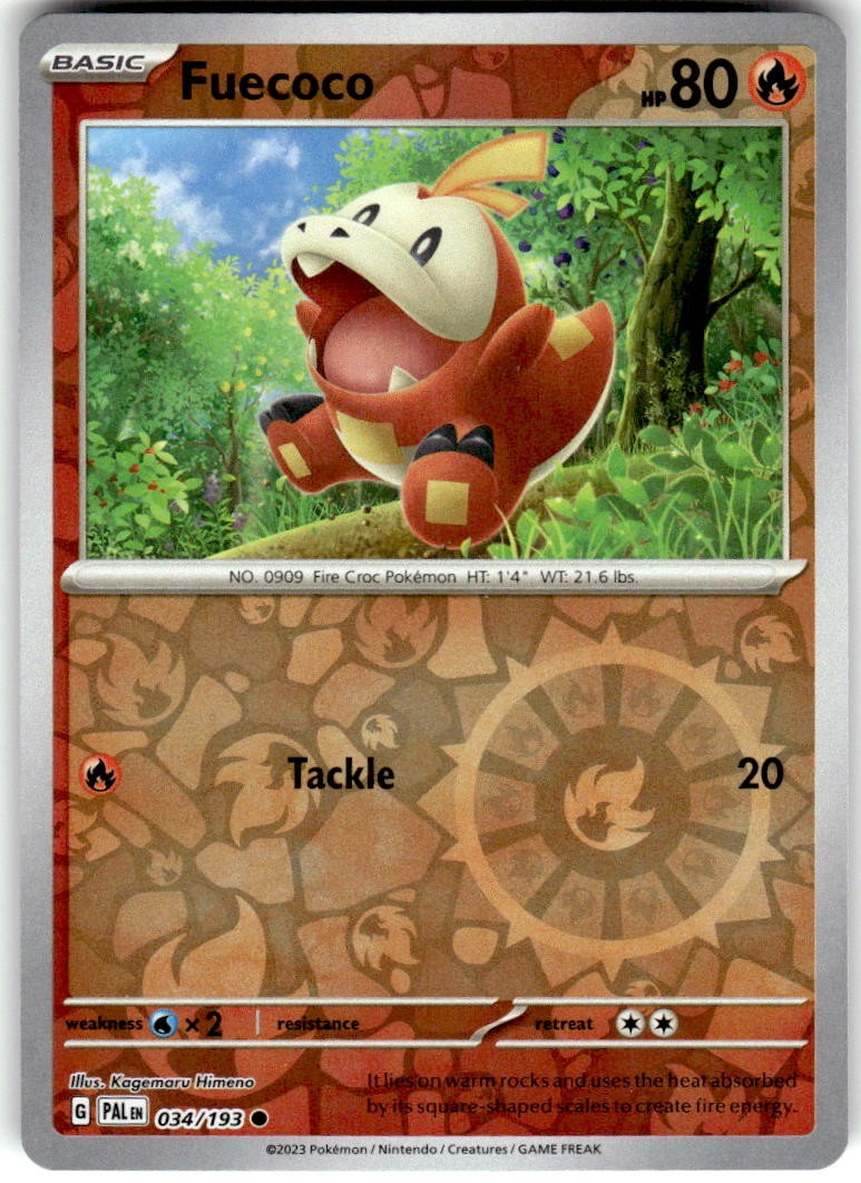 Fuecoco 034/193 Common Paldea Evolved Pokemon Reverse Holo NM/M