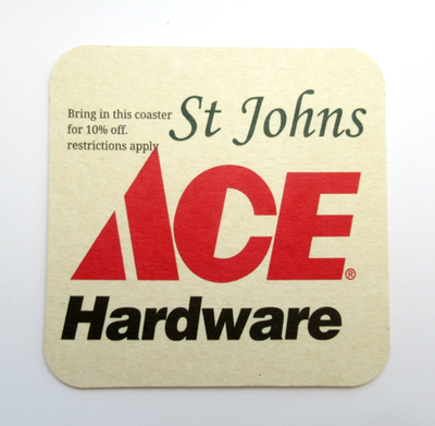 #ad St Johns Ace Hardware Promotional Coaster Mat $5.88