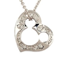New Disney Arribas Heart Necklace Mickey Mouse Made with Crystals from Swarovski