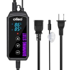 Oiibo Digital Heat Mat Thermostat, PID Reptile Lamp Dimming Black