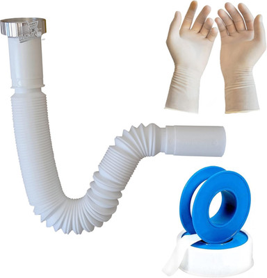 Siphon Waschbecken Bad Küche flexibel ausziehbar 320-800mm Ablauf G1 1/2 Antio