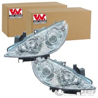 2X Van Wezel H7/H1 Scheinwerfer Set Links+Rechts Passend FüR Peugeot 307