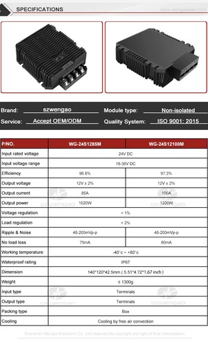 24V to 12V 13.8V 85A 100A DC to DC Buck Converter Step Down Car Boat LED Power - Picture 6 of 6