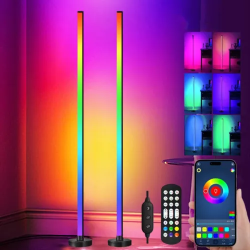 2 X Smart LED Floor Lamp RGB Remote & APP Control Music Sync Corner Lighting - Picture 2 of 12