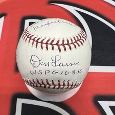 Don Larsen Signed New York Yankees Stat Inscribed OMLB Autographed JSA COA