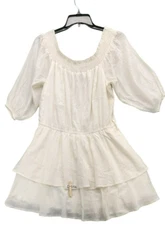 City Chic Plus Size Cute Frills Dress Size 16W color Gardenia MISSING BELT  D014