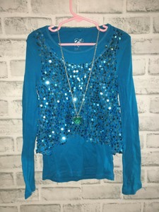 blue sequin tops