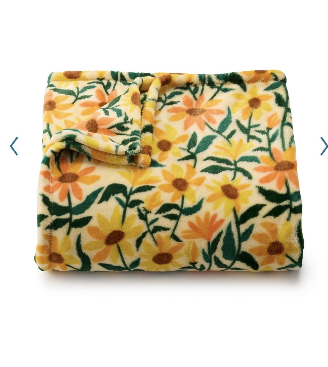 The Big One Plush Oversized Floral Throw Blanket Yellow Sunflowers, 5 ft x 6 ft