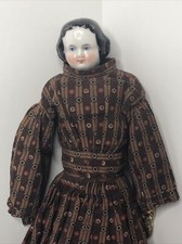 9.5  Antique German Porcelain China Head Doll Kister High Brow 1870-80  s o