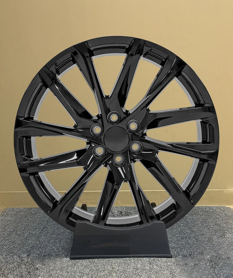 Cadillac Escalade 22" Gloss Black SSX 12 Spoke Replica Wheels GMC Sierra Yukon - Изображение 2 из 4