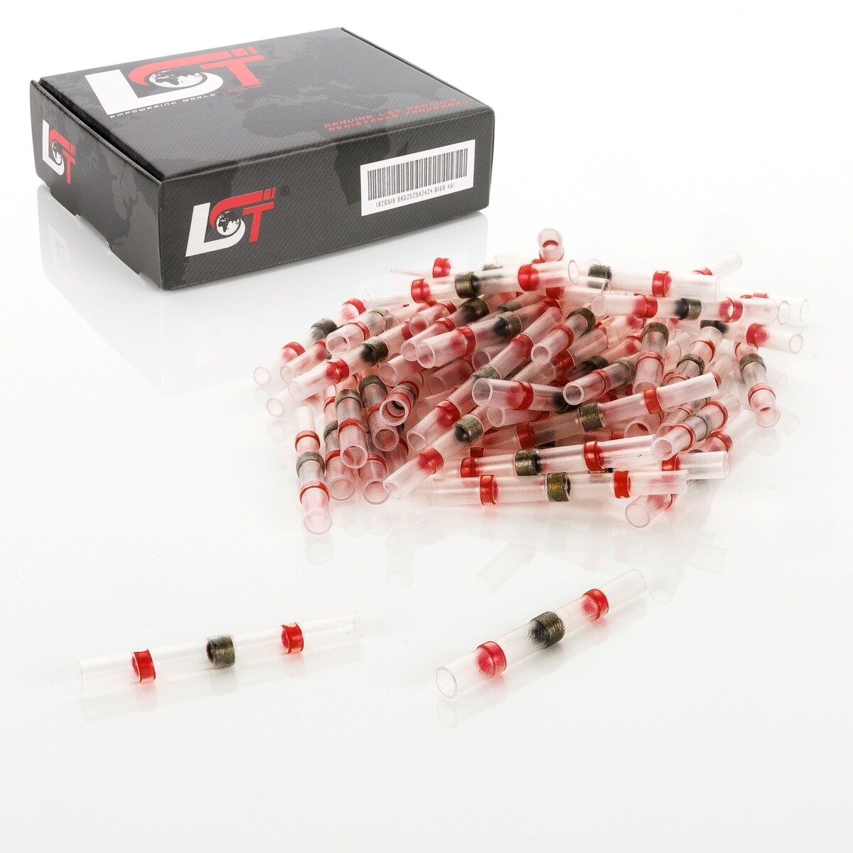 25 Pieces Solder Connectors With Heat Shrink Waterproof Red / 0.5 - 1.5 Mm²