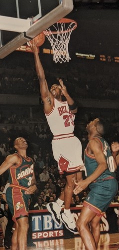 Michael Jordan - PSA Type 1 - To The Rim!  Original photo - Carl Sissac 1995-96