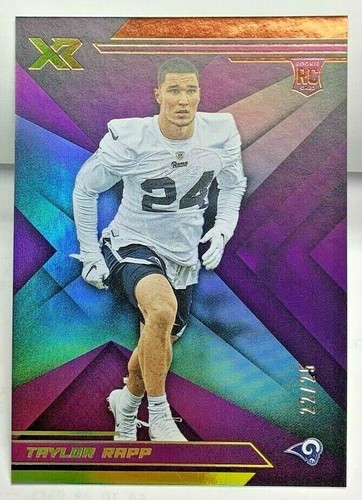 Taylor Rapp 2019 Panini XR #184 RC - Récompenses Violet Parallèle #' D ...