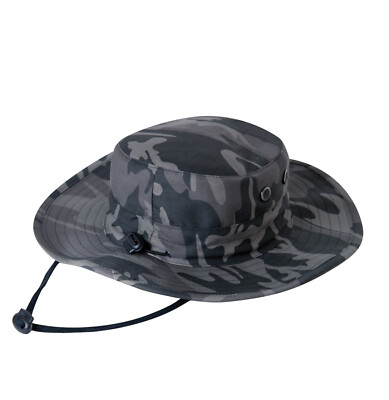 Stone  Camo Boonie 黒 M/L Black Camo Adjustable Boonie Bucket Hat | eBay
