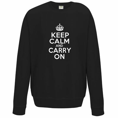 Keep Calm and Carry On Sweater Pullover Erwachsene Rundhals Langarm Sweatshirt
