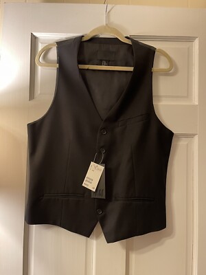Mens Suit Jacket and Vest Black Size 40R Slim Fit by H&M