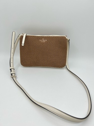 KATE SPADE Natural Women's Boho Summer Jackson Straw Crossbody Purse