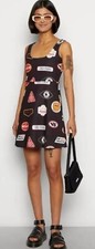 MINI DRESS IN BADGES PRINT ? Day dress Vintage Supply BNWT Size 12