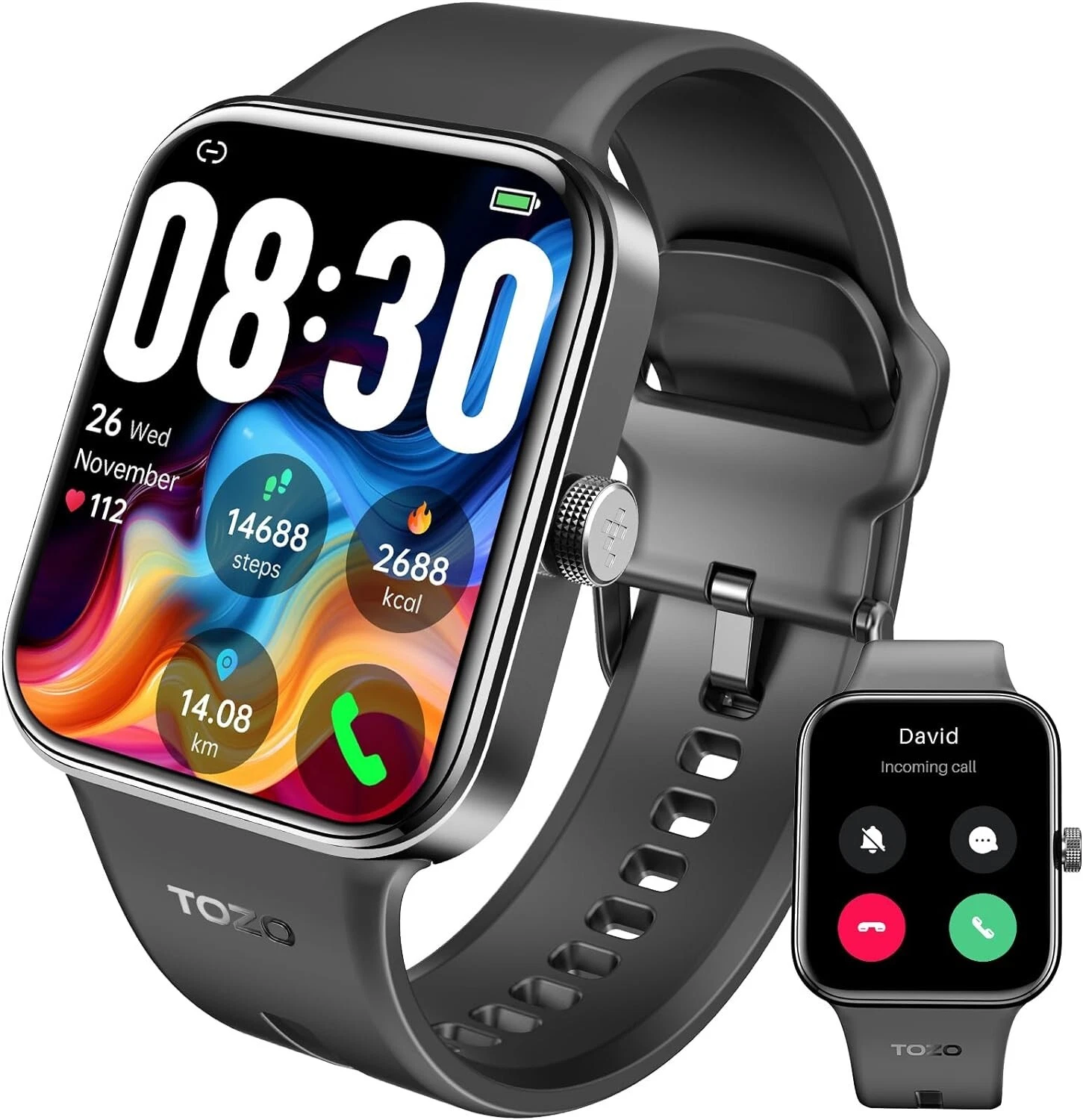 TOZO S4 Smart Watch 1.78" AMOLED Touch Screen Fitness Tracker Waterproof