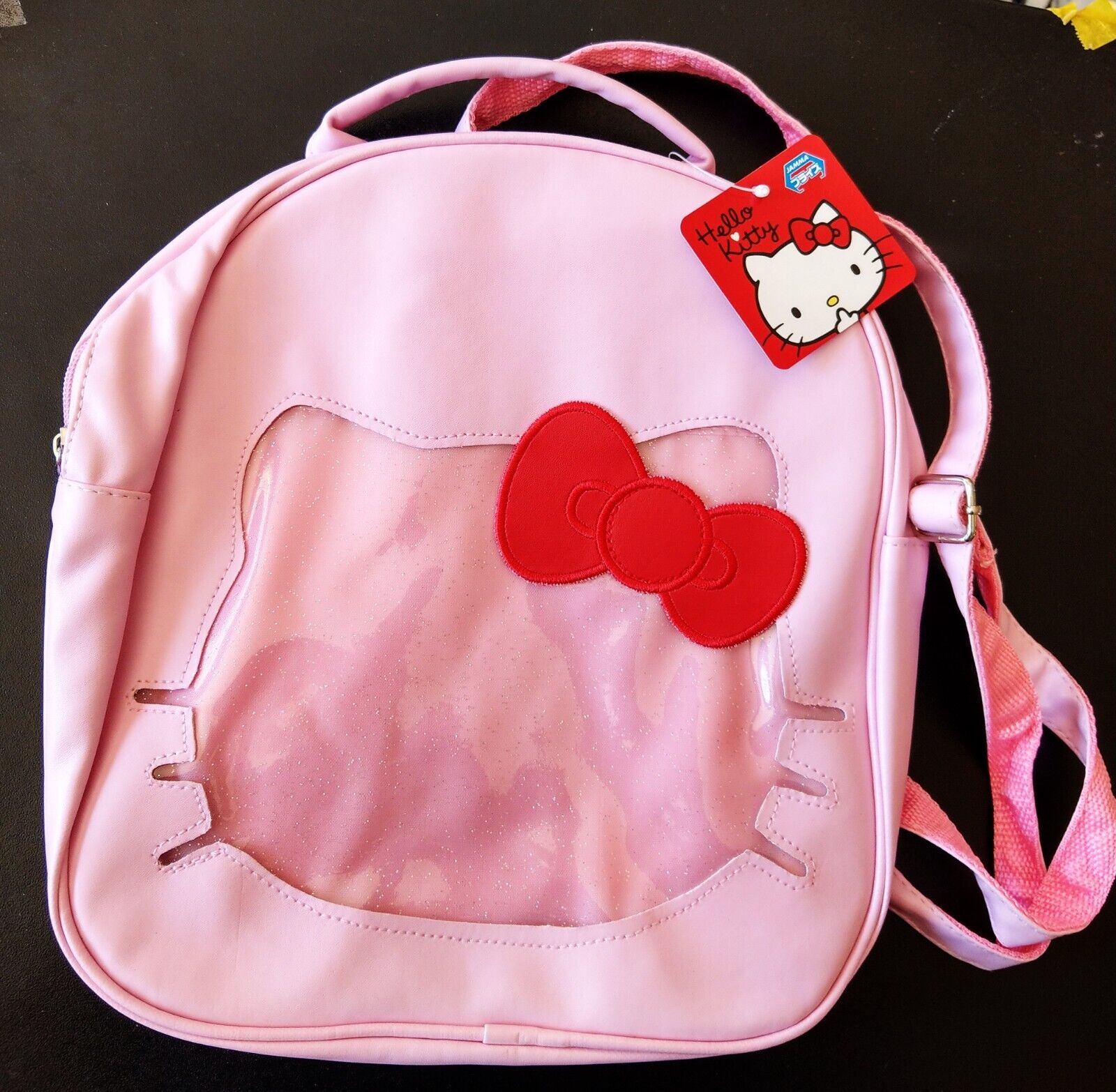 Rare Sanrio Ita Bag Hello Kitty Backpack Display Glitter Pocket Heart  Itabag Pin