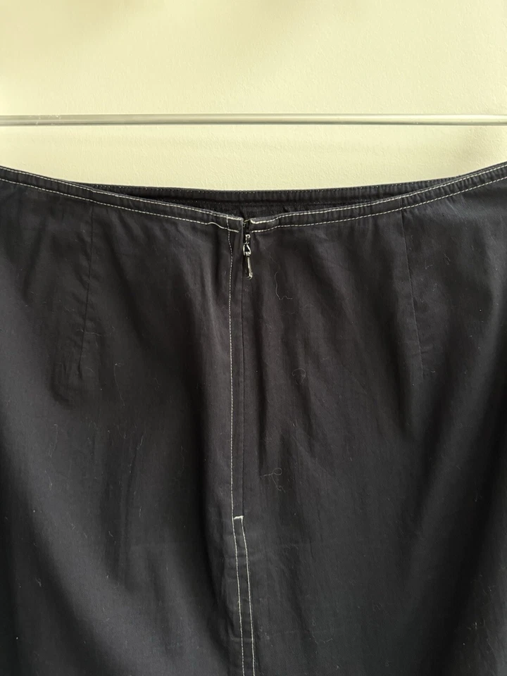 Maxi falda vintage de algodón Vivienne Tam negra con costuras en contraste talla 1 S  Foto 3 de 4