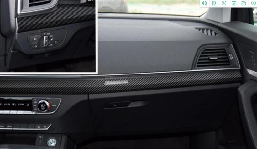 For Audi Q5 2018-2025 Carbon Fiber Central Console Instrument Strip Sticker Trim Foto 3 de 4