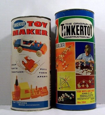 Tinkertoy Toy Maker & Construction Kits (2) Original Wood and Plastic 425+ LOT - Image 1 of 4