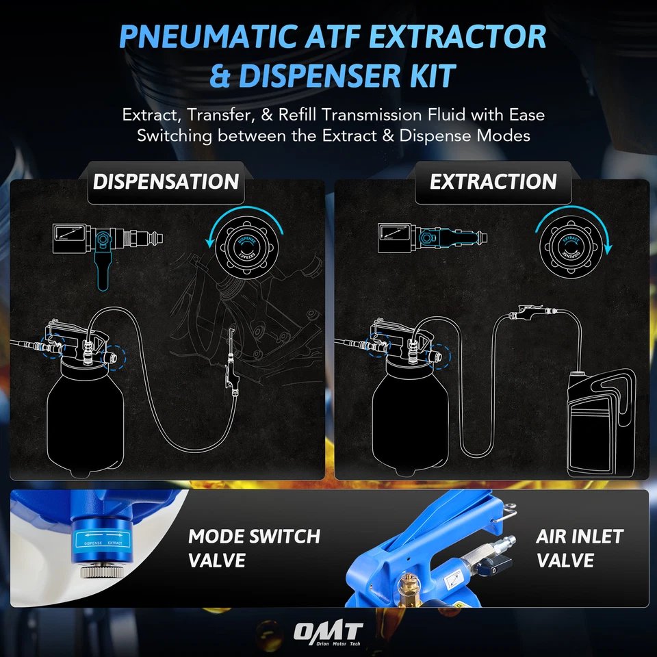 OMT 10L Transmission Fluid Pump Extractor & Dispenser ATF Refill Pump Tool Kit Foto 2 de 4