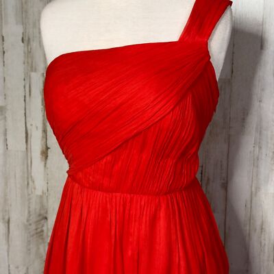 sachin and babi light blue dress Blue Chiffon One Shoulder Ruched Mini Jurk main image 1