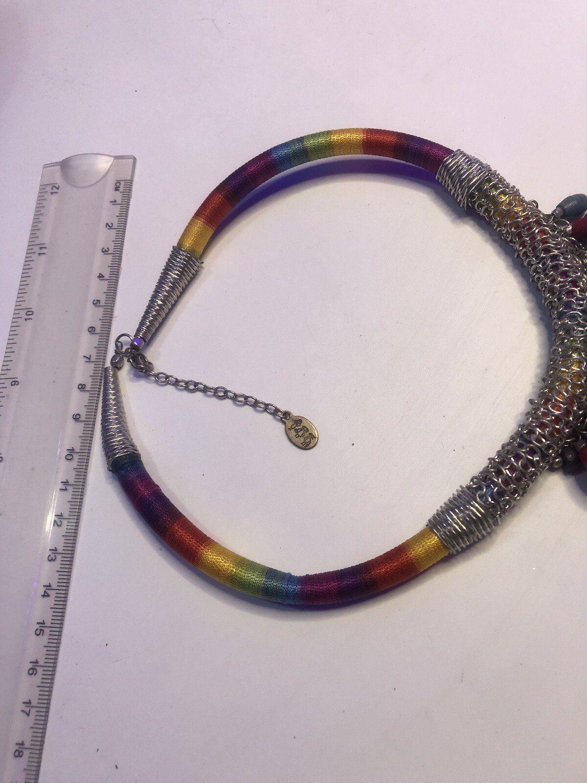 Rainbow Multicoloured Statement Necklace Made In … - image 5