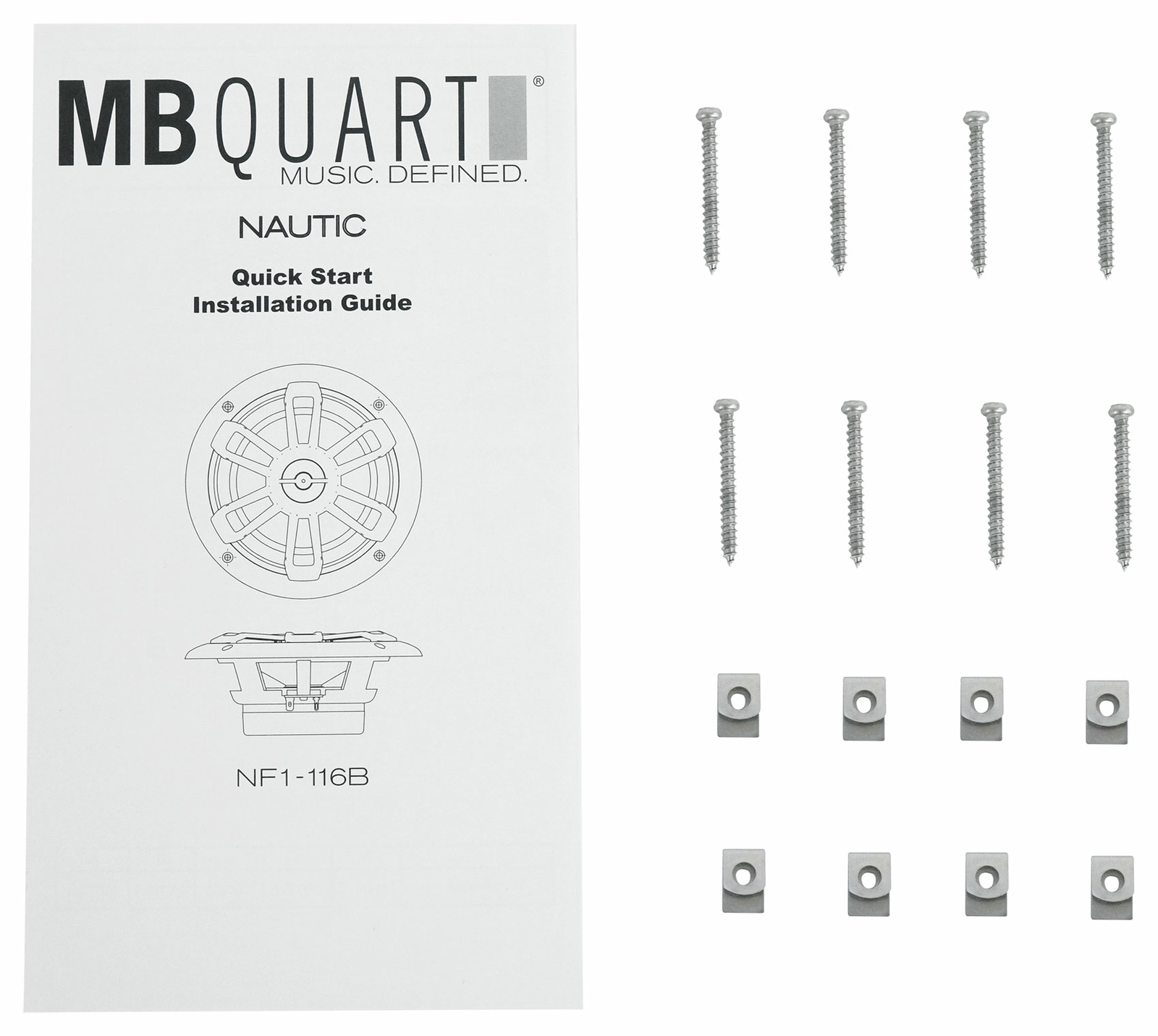 4 Морские 2-полосные коаксиальные динамики MB QUART NF1-116B 65 мощностью 80 Вт черные для лодки
