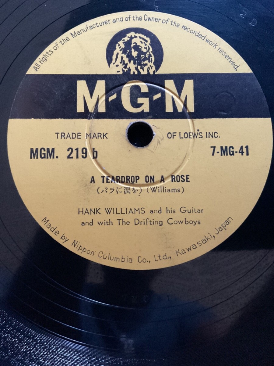 K♢007 なおちゃま RARE HANK WILLIAMS 78 RECORD BY NIPPON. COLUMBIA CO