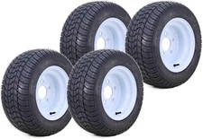 LIBRA Golf Cart Tire Rim 205/50-10 4-Ply 5 Lugs on 4.5" White , Set 4 -14002