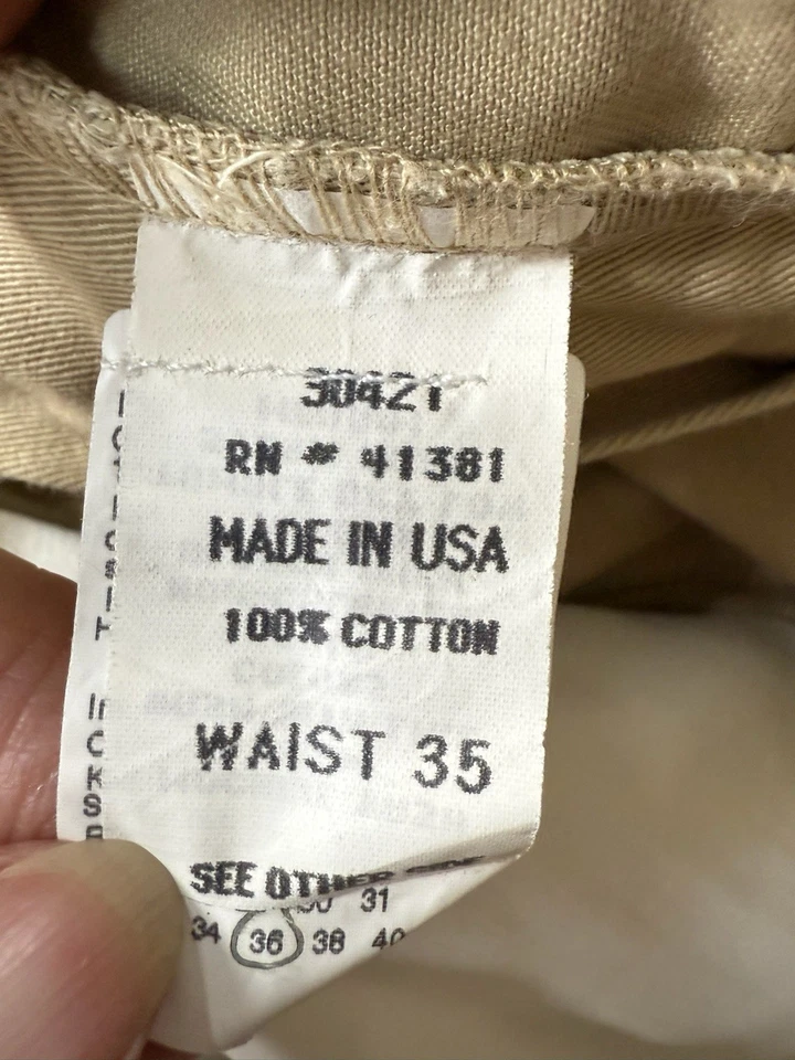 Vintage Polo Ralph Lauren Polo Chino Shorts Mens 33 Khaki Pleated 6” Made In USA - Image 4 of 4