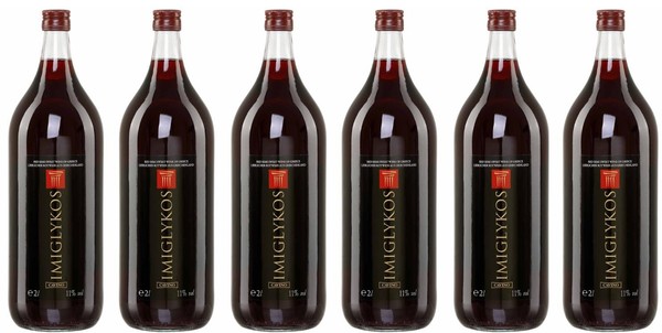 Cavino Imiglykos Rot 6X 2,0L Flasche | Lieblicher Rotwein Aus Griechenland | 12%-image