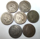 1860, 1861, 1862, 1863, 1864 CN 1864 Bronze 1865 * 7 INDIAN HEAD Pennies $5 SHIP