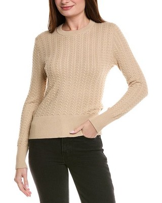 Hannah Rose Vertical Cable Cashmere-Blend Pullover Women's  Xl