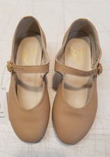 Leo's Ms Jazz Mary Jane Tap Shoes Child's Sz 12.5 Beige Leather New No Box 3882