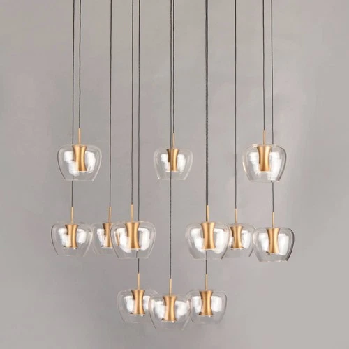 ET2 Newton 27 1/2" Wide Black Gold LED Multi-Light Pendant - Picture 1 of 4