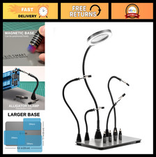 Magnetic Helping Hands Soldering Station with 5X LED Magnifier  4 PCB Holders