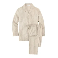 100% Linen Noble Mount Beige Pajama Set