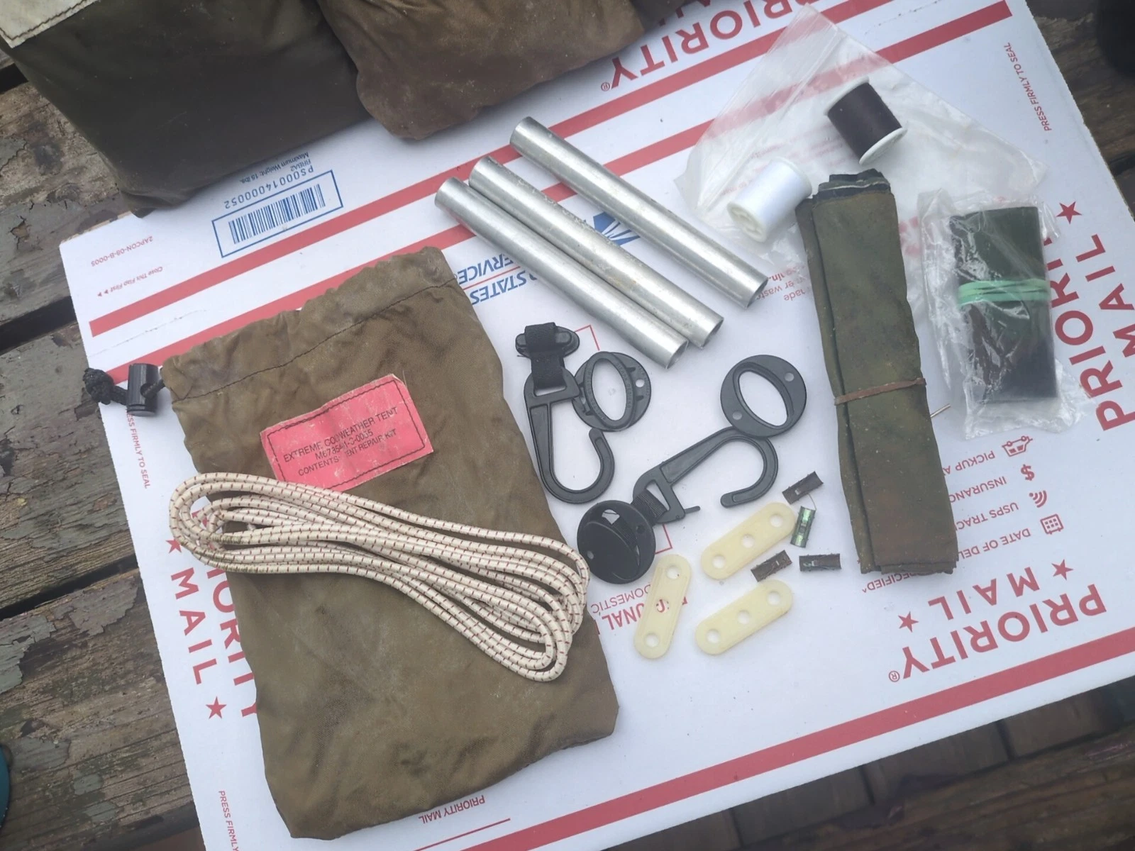 Sm. USMC Marine Extreme Cold Weather Eureka Camping Tent Repair Kit Complete NOS