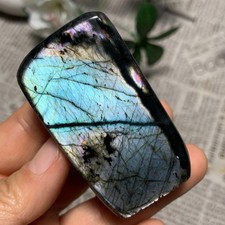 130g  Natural Purple Labradorite Quartz Crystal Stone Specimen Healing