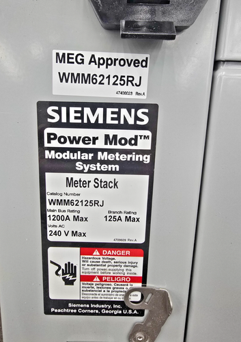 New Siemens Power Mod 1200 Amp Meter Stack 6 Position 125A 240 VAC ...