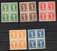 Canada Sc. 231 to 235 MNH blocks, VF