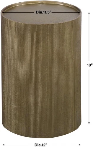 Adrina 12" Antique Gold Round Accent Table - Chic & Stylish Decor - Picture 3 of 4