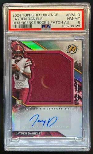 2024 Topps Resurgence Jayden Daniels Patch Auto RC #RPA-JD PSA 8 Rookie
